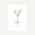Martini Greeting Card + Sticker – A Little Dirty