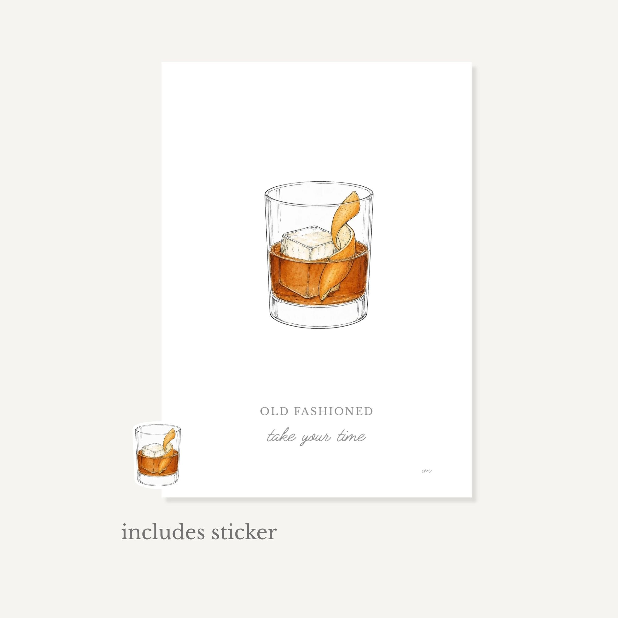 Old Fashioned Greeting Card + Sticker – Take Your Time
