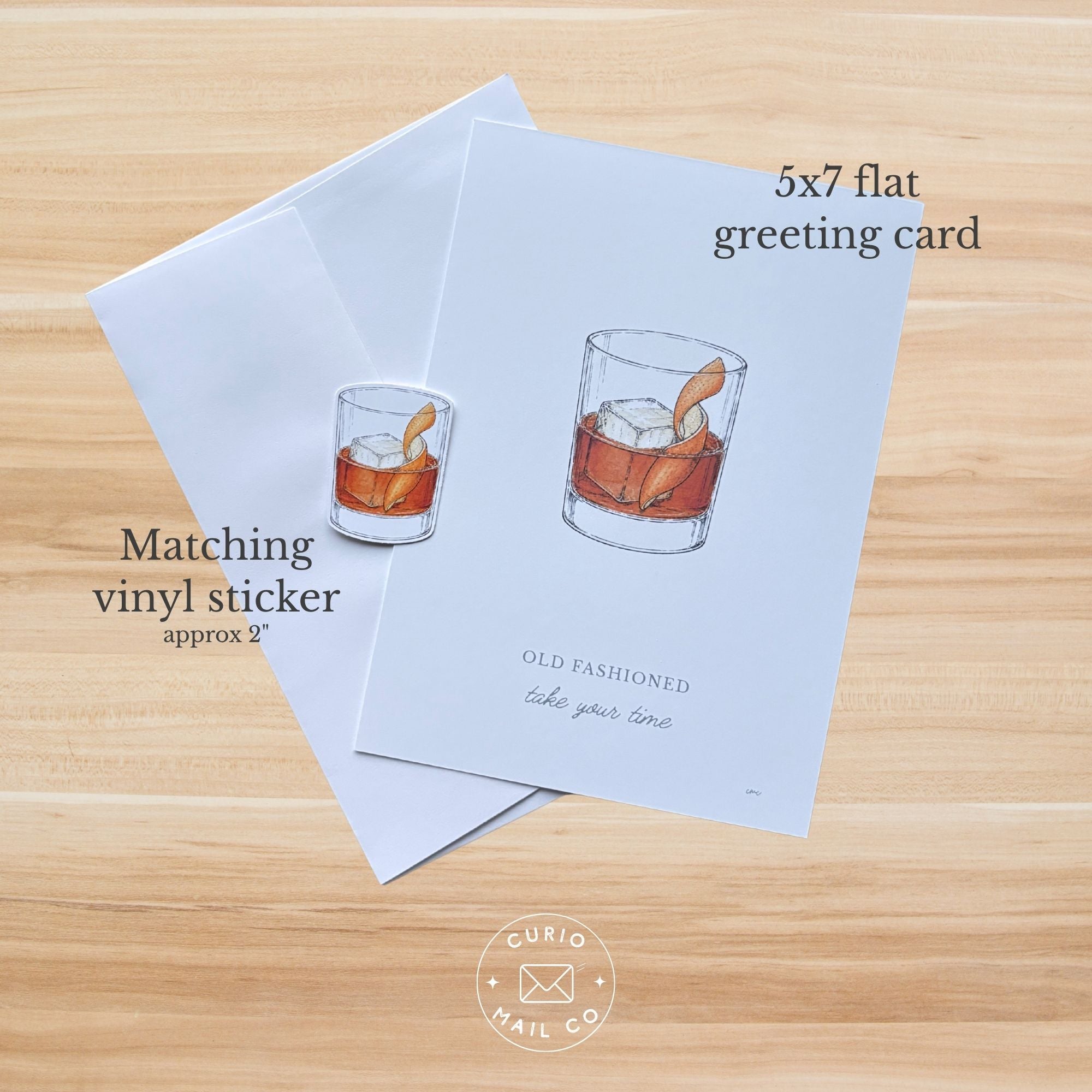 Old Fashioned Greeting Card + Sticker – Take Your Time
