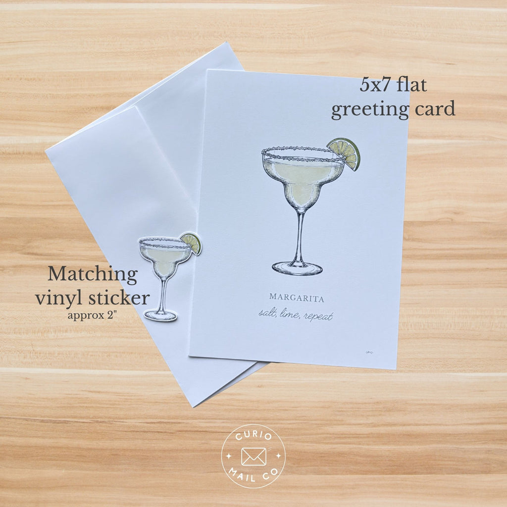 Margarita Greeting Card + Sticker – Salt, Lime, Repeat