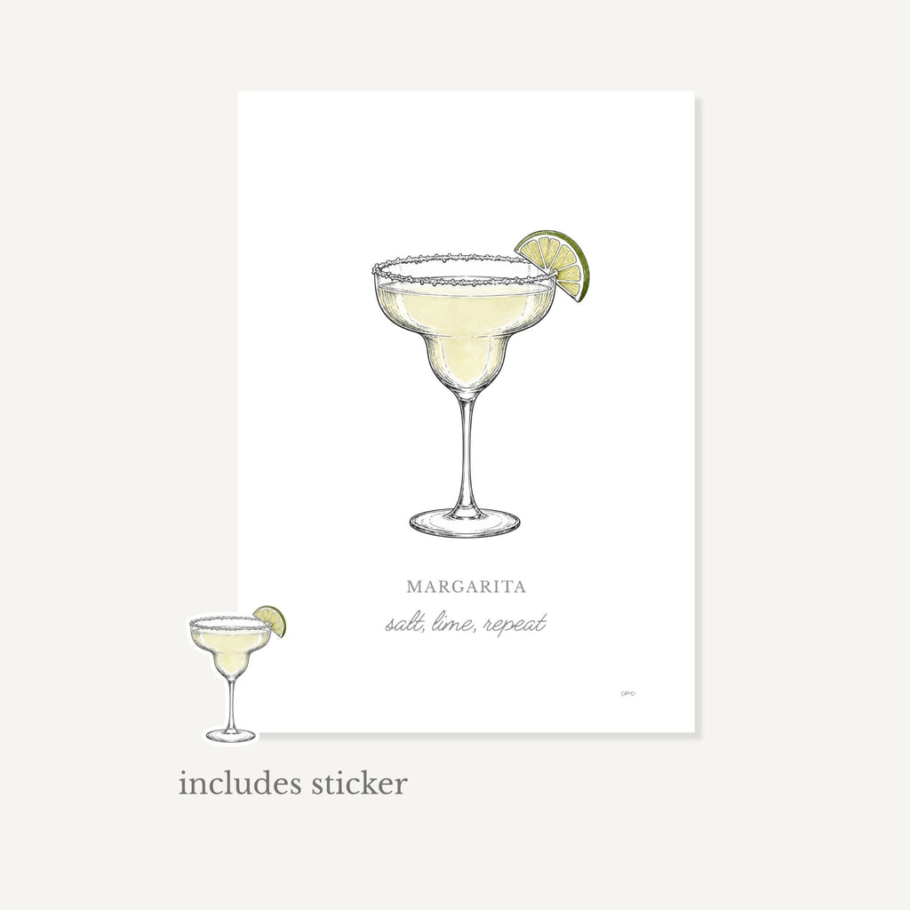 Margarita Greeting Card + Sticker – Salt, Lime, Repeat