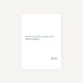 Motivational poster with text 'You're a put the weights back kind of person.' and a dumbbell icon on a white background.