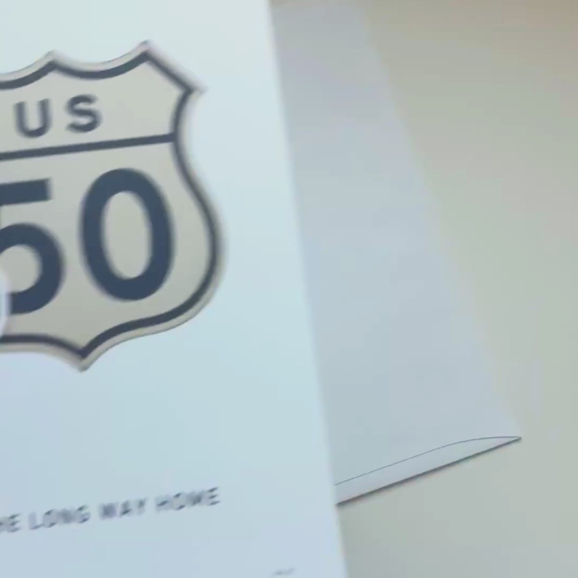 Video of US 50 greeting card and sign