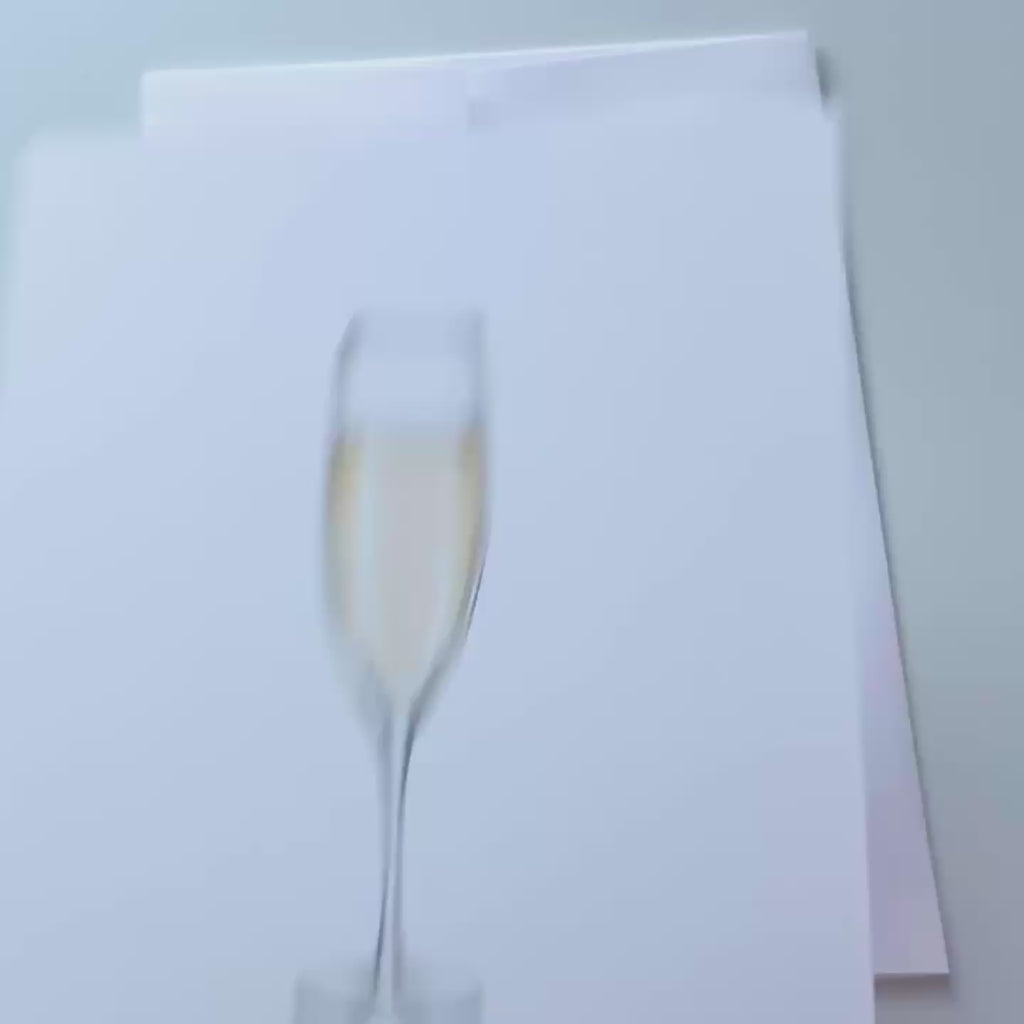 Champagne Greeting Card + Sticker – Bubbles, Please