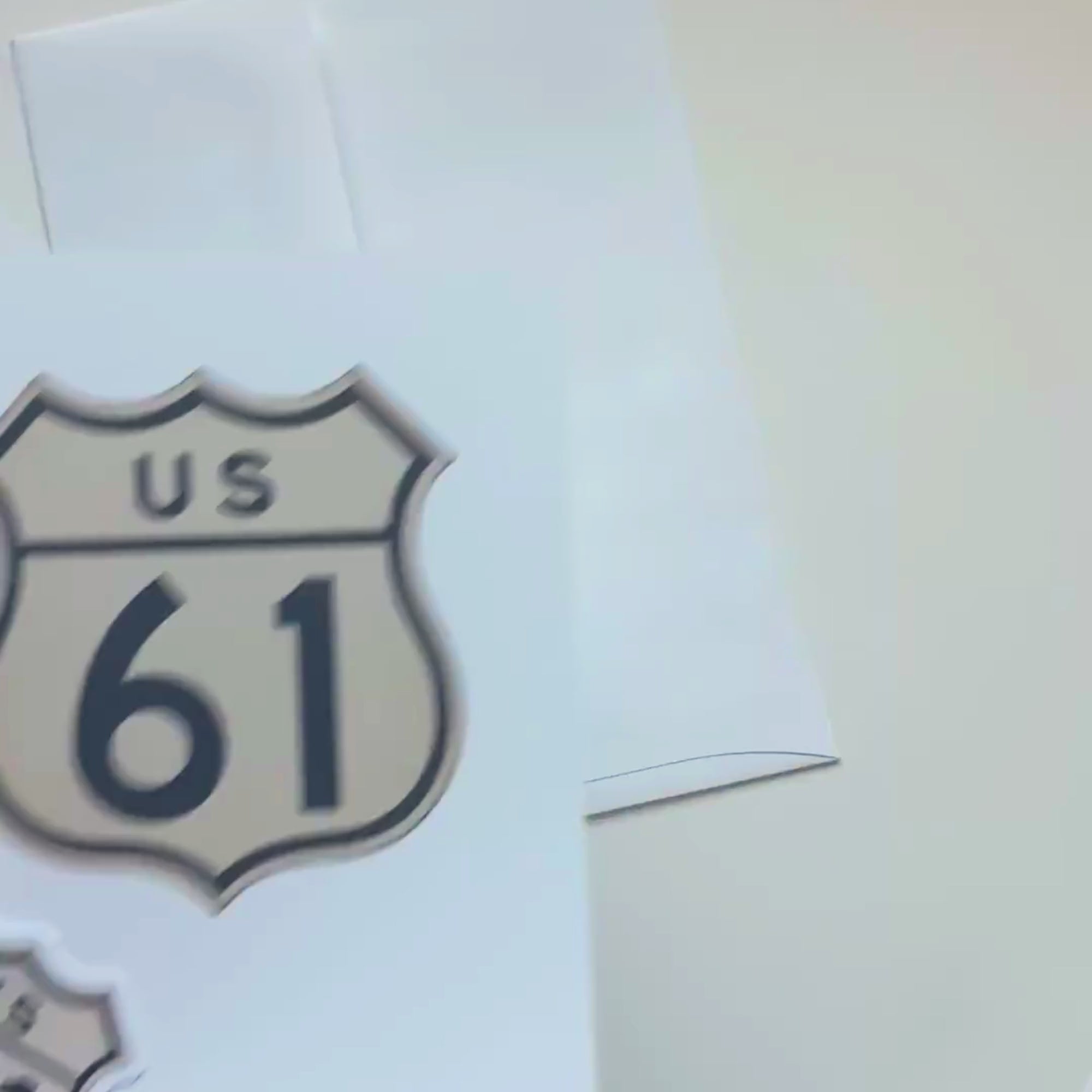 video US 61 greeting card and sticker