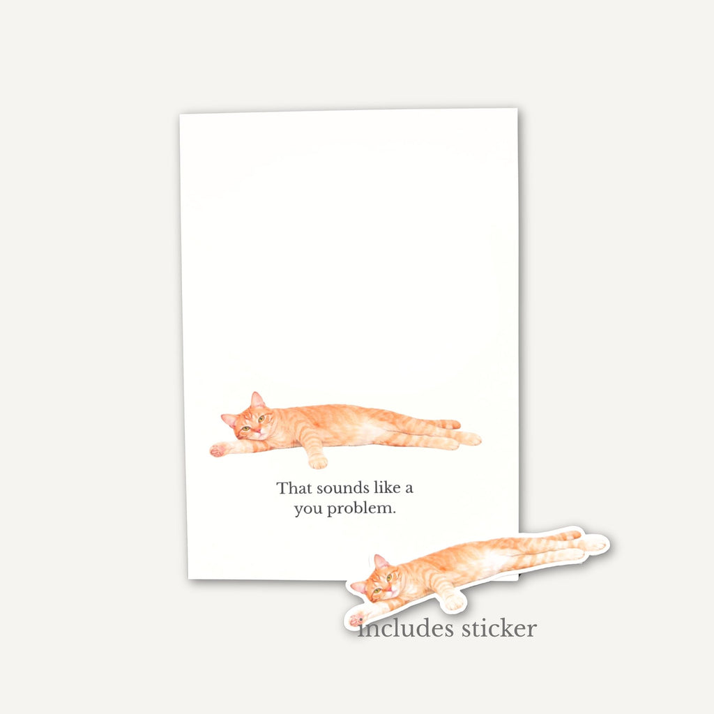 Judgy Cat print with a cat illustration and text on a white background