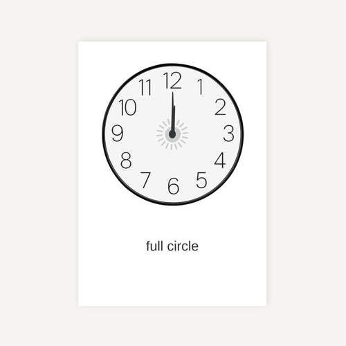 Clock face with hand on 12 oclock on a white background